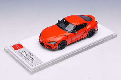 [ Back-order ] Make Up EIDOLON EM730 1:43 Toyota GR Supra RZ A91 Plasma Orange 100 Edition model car