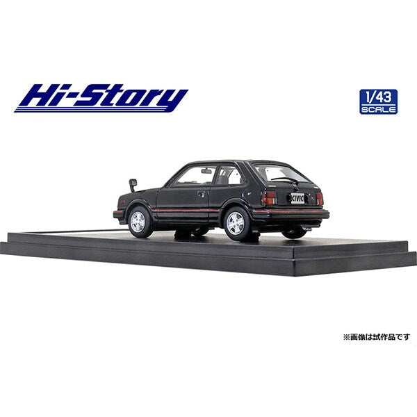 [Back-order] Hi-Story HS316BK 1:43 Honda CIVIC CX-S 1981 Black Resin