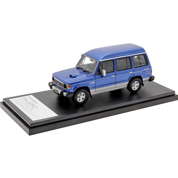 [Back-order] Hi-Story HS341BL 1:43 MITSUBISHI PAJERO ESTATE WAGON XL 1988 Malacca Blue/Grace Silver Resin