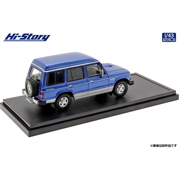 [Back-order] Hi-Story HS341BL 1:43 MITSUBISHI PAJERO ESTATE WAGON XL 1988 Malacca Blue/Grace Silver Resin