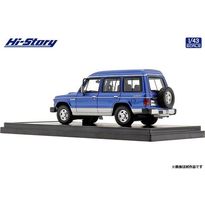 [Back-order] Hi-Story HS341BL 1:43 MITSUBISHI PAJERO ESTATE WAGON XL 1988 Malacca Blue/Grace Silver Resin