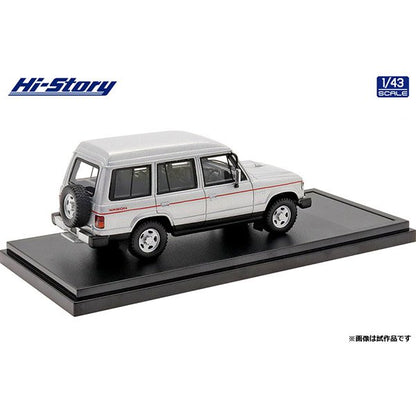 [Back-order] Hi-Story HS341SL 1:43 MITSUBISHI PAJERO ESTATE WAGON XL 1988 Grace Silver/Solid Black Resin