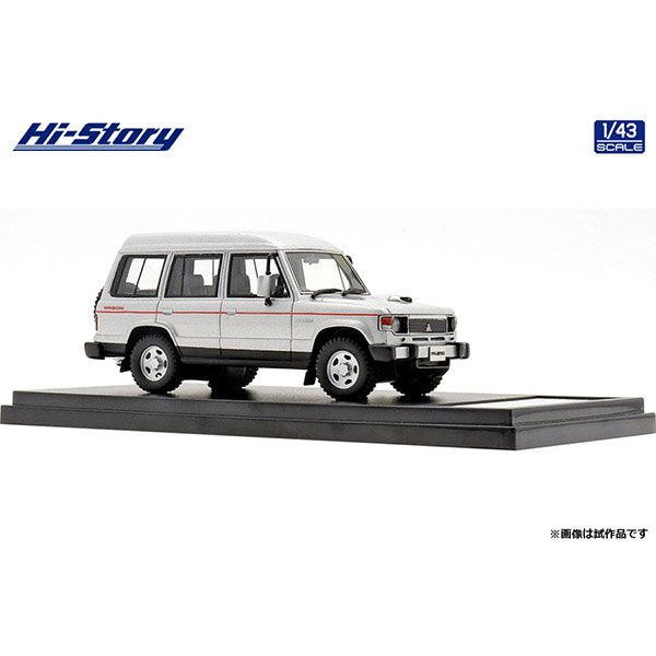 [Back-order] Hi-Story HS341SL 1:43 MITSUBISHI PAJERO ESTATE WAGON XL 1988 Grace Silver/Solid Black Resin