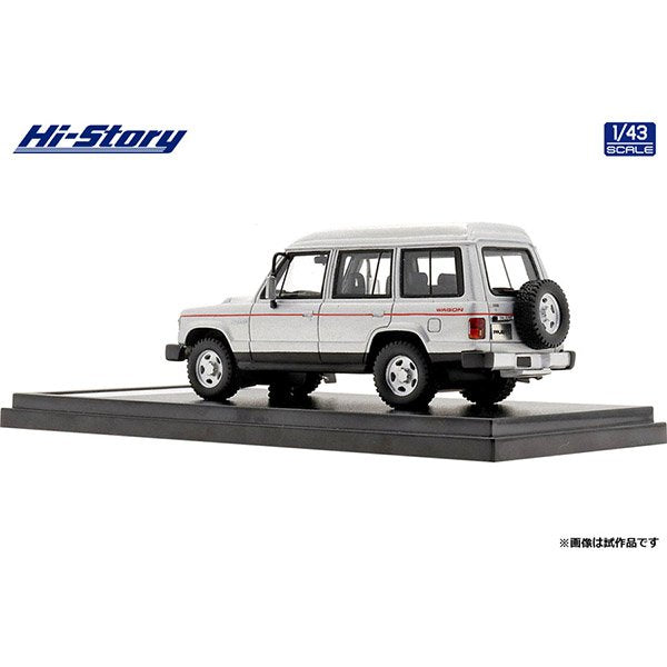 [Back-order] Hi-Story HS341SL 1:43 MITSUBISHI PAJERO ESTATE WAGON XL 1988 Grace Silver/Solid Black Resin