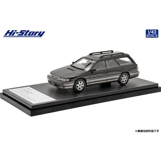 [Back-order] Hi-Story HS343BK 1:43 SUBARU LEGACY Touring Wagon GT 1992 Black Mica/Mist Light Gray Metallic Resin