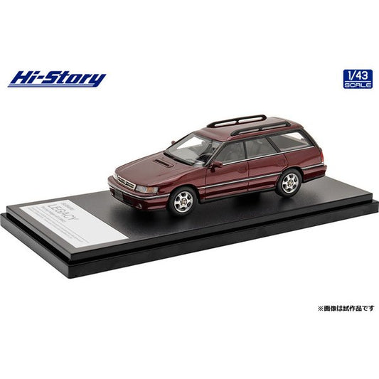 [Back-order] Hi-Story HS343RE 1:43 SUBARU LEGACY Touring Wagon GT 1992 Dark Red Mica Resin