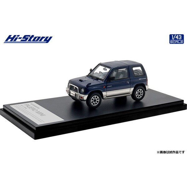 [ Back-order ] Hi-Story HS459BL 1:43 MITSUBISHI PAJERO MINI VR-II 1994 Mariana Blue Symphonic Silver resin model car