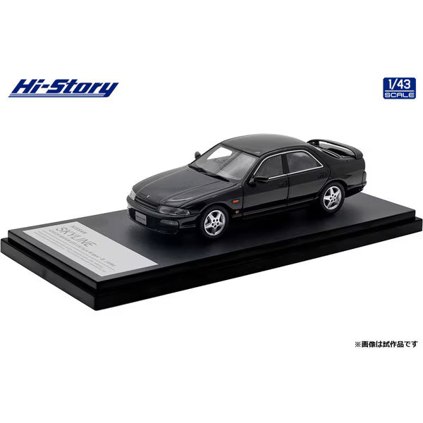 [ Back-order ] Hi-Story HS477BK 1:43 Nissan Skyline 4-Door Sedan GTS25t Type M spec II 1996 Black resin model car