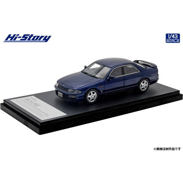 [ Back-order ] Hi-Story HS477BL 1:43 Nissan Skyline 4-Door Sedan GTS25t Type M spec II 1996 Deep Marine Blue resin model car
