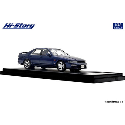 [ Back-order ] Hi-Story HS477BL 1:43 Nissan Skyline 4-Door Sedan GTS25t Type M spec II 1996 Deep Marine Blue resin model car