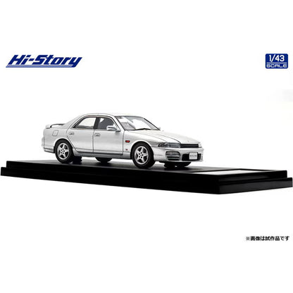 [ Back-order ] Hi-Story HS477SL 1:43 Nissan Skyline 4-Door Sedan GTS25t Type M spec II 1996 Sonic Silver resin model car