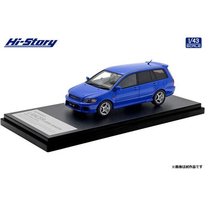 [ Back-order ] Hi-Story HS505BL 1:43 MITSUBISHI LANCER CEDIA WAGON Ralliart Edition 2001 French Blue resin model car