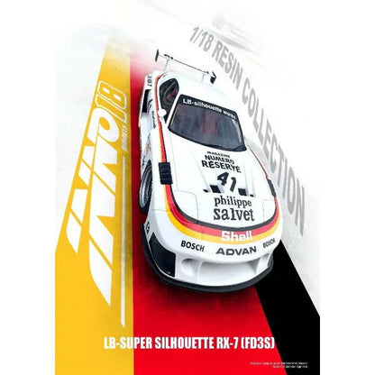[ Back-order ] INNO Models IN18-LBWKRX7-02 1:18 Mazda RX7 FD3S LB-WORKS Super Silhouette White model car