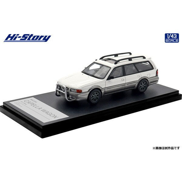 [ Back-order ] Hi-Story HS506WH 1:43 MAZDA CAPELLA WAGON FX 1994 Chastity White Silent Silver Metallic resin model car