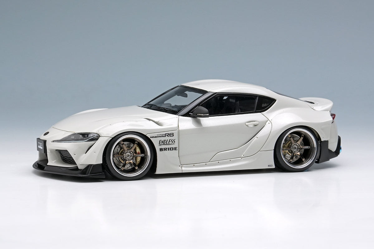 [ Back-order ] Make up EIDOLON EM723 1/43 HKS GR Supra Wide body 2019 Pearl White