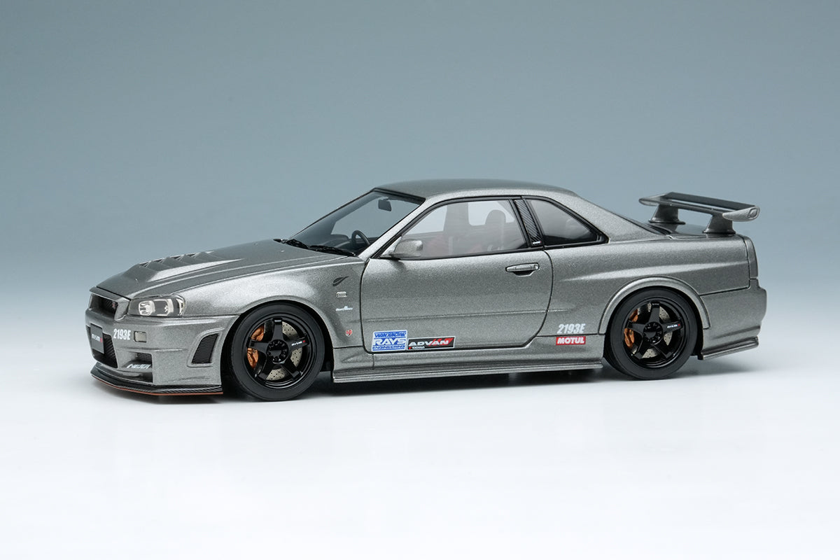 [ Back-order ] Make Up EIDOLON EM422A 1:43 NISSAN SKYLINE GT-R (NISMO BNR34 CRS Version) 2011 Gray