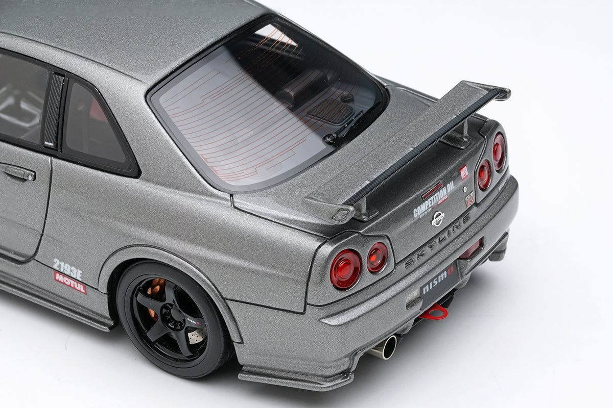 [ Back-order ] Make Up EIDOLON EM422A 1:43 NISSAN SKYLINE GT-R (NISMO BNR34 CRS Version) 2011 Gray