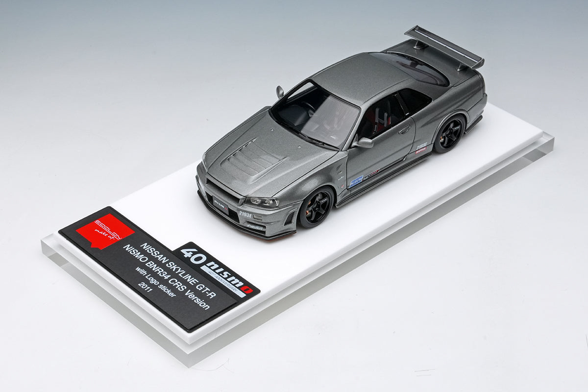[ Back-order ] Make Up EIDOLON EM422A 1:43 NISSAN SKYLINE GT-R (NISMO BNR34 CRS Version) 2011 Gray