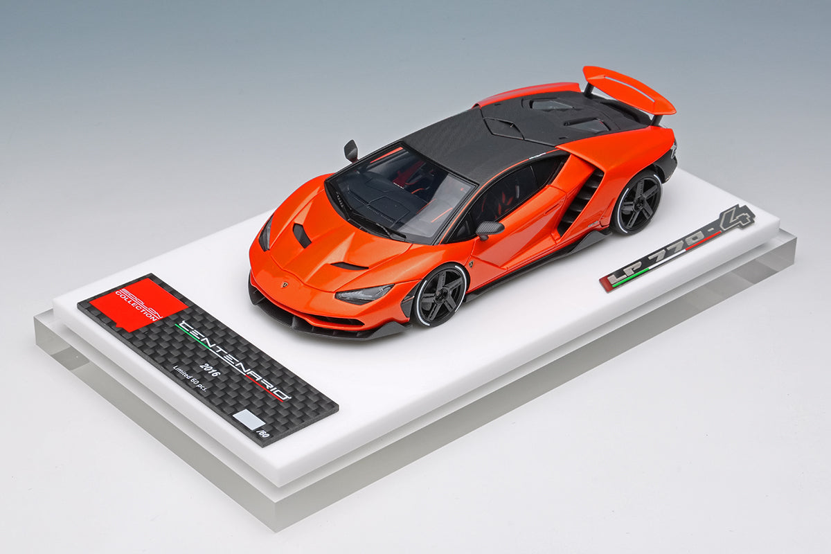 [ Back-order ] Make Up EIDOLON EM780E 1:43 Lamborghini Centenario LP770-4 2016 Rear Wing up Orange