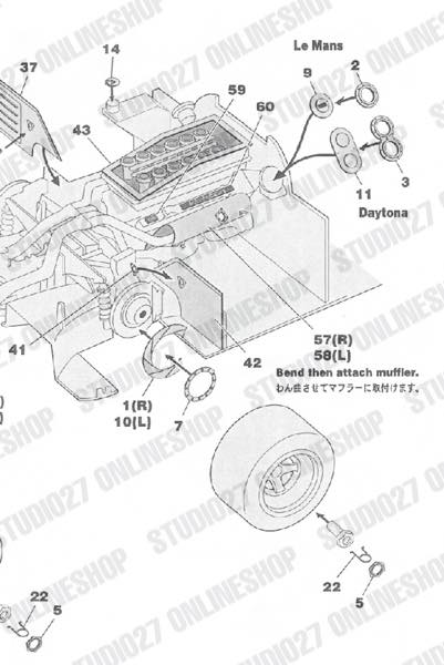 [ Back-order ] STUDIO27 FP24258 1:24 XJR-9 Upgrade PARTS for TAMIYA Detail Up Parts