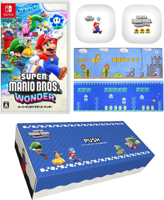Nintendo Switch Super Mario Bros. Wonder JAPAN var. / Face Towel / Square Small Plate Set (Amazon Limited, Unopened)