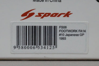 1:43 SPARK FS06 Racing On Custom Footwork FA14 Japan GP Aguri Suzuki 1993 #10