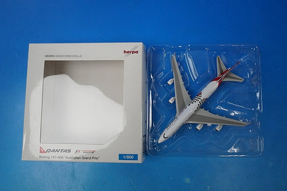 1:500 B747-400 Qantas F1 Australian Grand Prix 2011 VH-OEB 518635 Herpa airplane model