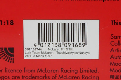 1:18 MINICHAMPS 530133744 McLaren F1 GTR "LARK TEAM MCLAREN" 24h LM 1997 #44