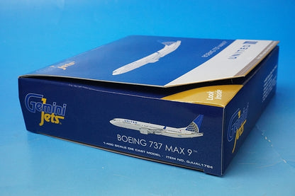 1:400 B737-MAX9 United N67501 GJUAL1784 Gemini airplane model