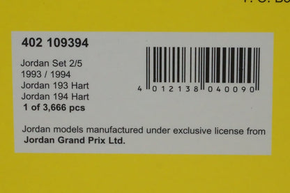 1:43 MINICHAMPS 402109394 Jordan Set 2/5 193 Heart 1993 / 194 Heart 1994