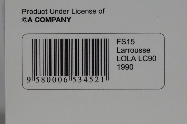 1:43 SPARK FS15 Larrousse Lola LC90 Japan GP 1990 #30 Aguri Suzuki Racing on