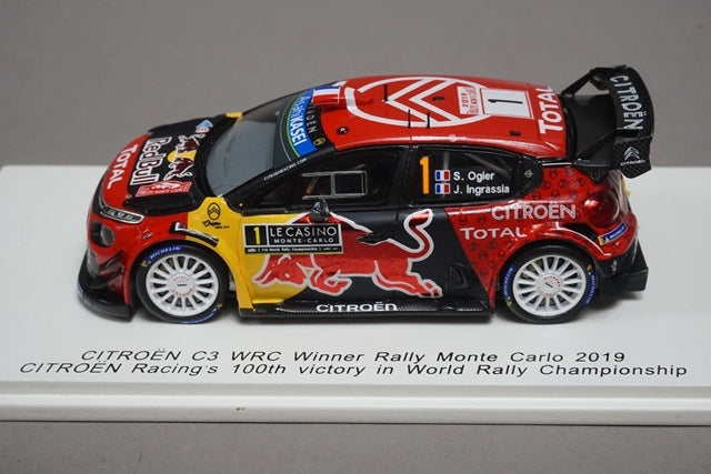 1:43 SPARK S5974 Citroen C3 WRC Monte Carlo Rally Winner 2019 #1