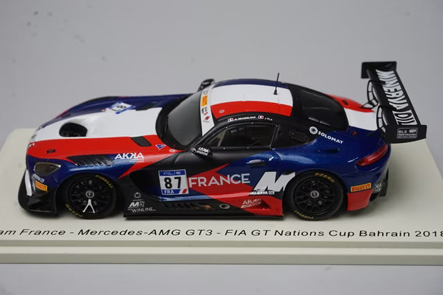 1:43 Spark S6306 Team France Mercedes-AMG GT3 FIA GT Nations Cup Bahrain 2018 #87 J-L.Baubelic / J.Pra
