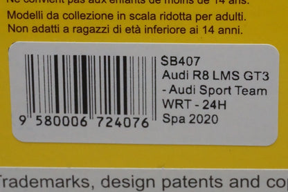 1:43 SPARK SB407 Audi R8 LMS GT3 Audi Sport Team WRT SPA 24h 2020 #31