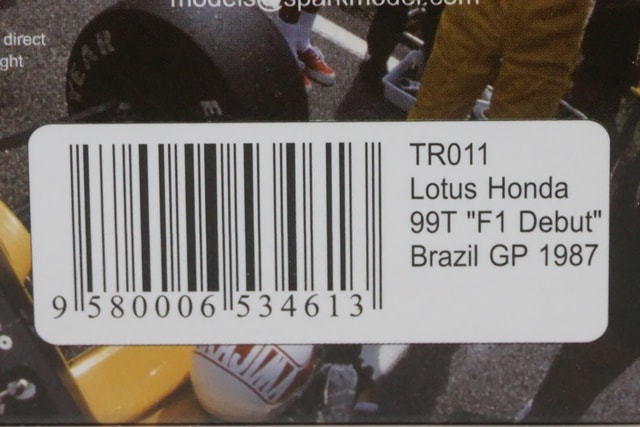 1:43 SPARK TR011 Lotus Honda 99T F1 Debut Brazilian GP Satoru Nakajima 1987 #11 CAMEL