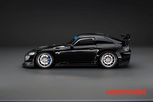 [ Pre-order ] 23A03-01A onemodel 1:18 Honda S2000 Spoon Street Cavon Bonnet Version Black with Titanium Silver Wheels