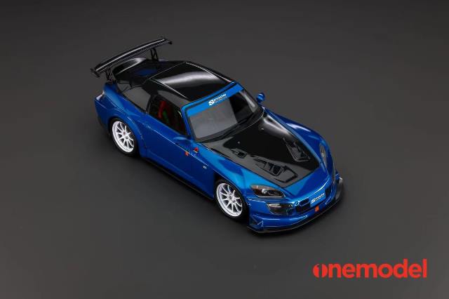 [ Pre-order ] 23A03-03 onemodel 1:18 Honda S2000 Spoon Street Carbon Bonnet Version Blue