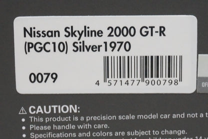 1:43 ignition model IG0079 Nissan Skyline 2000 GT-R PGC10 1970 Silver model car