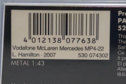 1:43 MINICHAMPS 530074302 Vodafone McLaren Mercedes MP4-22 2007 L.Hamilton #2