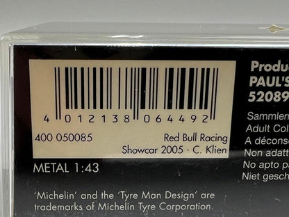 1:43 MINICHAMPS 400050085 Red Bull Racing Show Car 2005 #15 C.Klien model car
