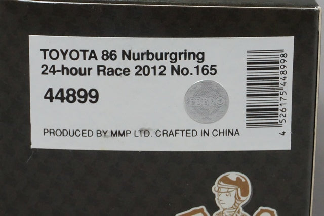 1:43 EBBRO 44899 Toyota 86 Nurburgring 24 Hour Race 2012 #165