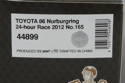 1:43 EBBRO 44899 Toyota 86 Nurburgring 24 Hour Race 2012 #165