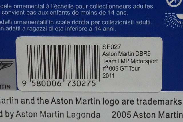 1:43 SPARK SF027 Aston Martin DBR9 Team LMP Motorsports GT Tour 2011 #009