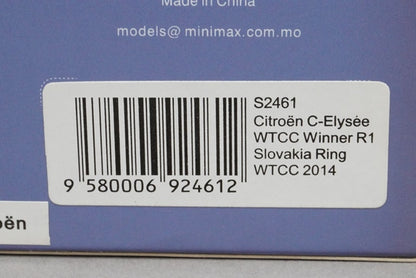 1:43 SPARK S2461 Citroen C-Elyese WTCC Winner R1 Slovak Ring 2014 #9