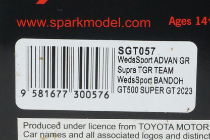 1:43 SPARK SGT057 Weds Sports ADVAN GR Supra GT500 Super GT 2023 #19