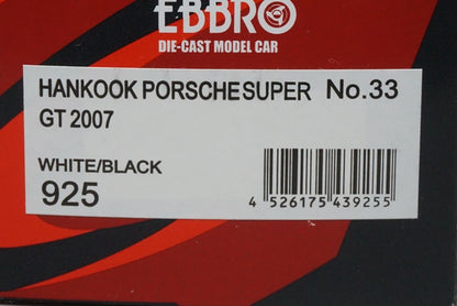 1:43 EBBRO 43925 Porsche Hankook Super GT 2007 #33