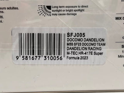 1:43 SPARK SFJ005 Honda Docomo Dandelion M5S SF23 M-TEC HR-417E Super Formula 2023 #5