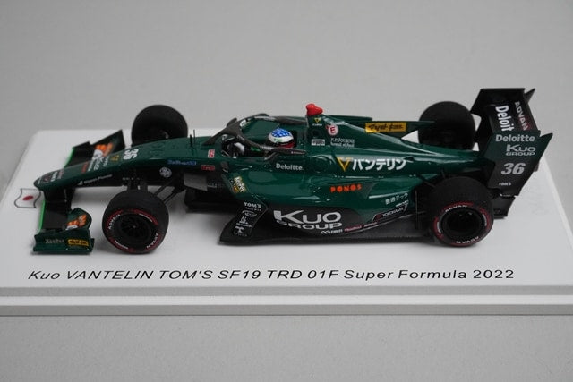 1:43 Spark SJ122 Kuo Vantelin Tom's SF19 TRD01F Super Formula 2022 #36 model car