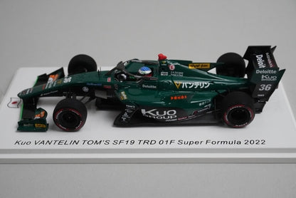 1:43 Spark SJ122 Kuo Vantelin Tom's SF19 TRD01F Super Formula 2022 #36 model car