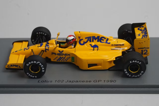 1:43 Spark S1784 Lotus 102 Japanese GP 1990 #12 J. Herbert Camel specification